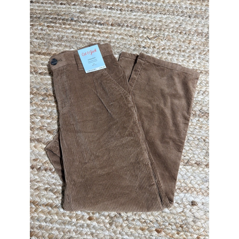 Cat And Jack Boys Brown Straight Corduroy Pants- Size 10 MSRP $20